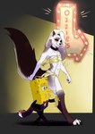 anthro arrow_sign bandage bedroom_eyes black_body black_fur black_tie_(suit) bow_tie canid canid_demon canine chain chain_leash claws clothed clothing collar covered_nipples crossover crossover_ship cursed_image demon digitigrade duo erect_nipples female fluffy fluffy_tail freckles fur grey_body grey_eyes grey_fur hair hair_over_eye hellhound helluva_boss hi_res interspecies larger_female leash leashed_collar legwear looking_at_another looking_at_partner loona_(helluva_boss) male male/female mammal marine multicolored_body multicolored_fur mythological_canine mythological_creature mythology narrowed_eyes navel neon_lights neon_sign nersaart nickelodeon nipples one_eye_obstructed red_eyes romantic romantic_ambiance romantic_couple sea_sponge seductive sign size_difference skimpy smile spongebob_squarepants spongebob_squarepants_(character) stockings story story_in_description suit tail toe_claws whistling white_body white_fur yellow_body yellow_skin
