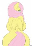 anthro anthrofied back_boob big_breasts big_butt blue_eyes breasts butt curvy_figure feathered_wings feathers female fur hair looking_back pink_hair rear_view simple_background solo voluptuous white_background wings yellow_body yellow_feathers yellow_fur lamiaaaa friendship_is_magic hasbro my_little_pony mythology fluttershy_(mlp) equid equine mammal mythological_creature mythological_equine pegasus 2014 digital_media_(artwork) hi_res