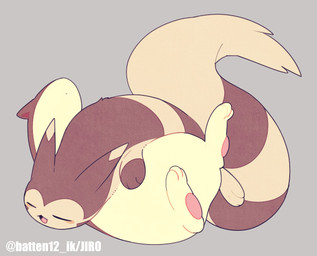 ambiguous_gender brown_body brown_fur duo feral fur lying_on_another multicolored_body open_mouth pawpads paws simple_background striped_body stripes tail tan_body tan_fur tongue two_tone_body batten12 nintendo pokemon furret generation_2_pokemon pokemon_(species) quilava shiny_pokemon 2026 digital_media_(artwork) signature