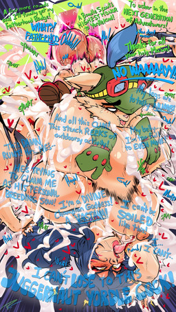 ahegao anthro anthro_penetrating anthro_penetrating_humanoid balls belly belly_inflation big_balls big_belly big_breasts blue_hair blush bodily_fluids boots breasts brown_boots brown_clothing brown_footwear clothing colored_nails cum cum_inflation cum_inside dialogue duo ears_through_headwear excessive_cum excessive_genital_fluids eyeshadow female female_penetrated fingernails footwear fox_ears fucked_silly fur genital_fluids genitals gloves green_clothing green_gloves green_handwear hair handwear huge_balls huge_belly huge_breasts humanoid_on_anthro humanoid_penetrated impregnation inflation larger_female larger_humanoid larger_penetrated long_hair looking_pleasured makeup male male/female male_penetrating male_penetrating_female nails orgasm orgasm_face ovum penetration pink_eyeshadow red_fingernails red_nails sex shoes size_difference small_but_hung smaller_anthro smaller_male sperm_cell tan_body tan_fur text tongue tongue_out yellow_eyes bigbeanpole fakeryway league_of_legends riot_games tencent ahri_(lol) teemo_(lol) animal_humanoid canid canid_humanoid canine canine_humanoid fox_humanoid humanoid mammal mammal_humanoid yordle 2025 9:16 artist_collaboration english_text hi_res