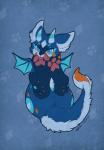 ambiguous_gender blue_body blue_eyes blue_fur feral fur looking_at_viewer membrane_(anatomy) membranous_wings pawpads simple_background solo tail wings hyhlion mythology dragon furred_dragon furred_scalie mythological_creature mythological_scalie scalie 2019 digital_media_(artwork) hi_res