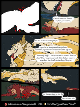 6_panel_comic anthro back_spikes black_spikes blood blood_on_claws blood_on_ground blood_on_leg blue_eyes bodily_fluids broken_horn brown_hair crawling defeated dialogue disdain duo facial_spikes feral flying fur furaffinity_logo green_eyes hair horn jaw_spikes larger_feral licking_blood male membrane_(anatomy) membranous_wings multi_horn night nude on_ground outside page_number pain patreon_logo pinned pinned_to_ground red_body red_fur size_difference sky smaller_anthro speech_bubble spiked_tail spikes spikes_(anatomy) stab stab_wound stabbed_through star starry_sky tail text violence wings wounded yellow_horn yellow_spikes rimentus european_mythology furaffinity mythology patreon coalt korvath_(rimentus) dragon furred_dragon furred_scalie mythological_creature mythological_scalie scalie western_dragon wingless_dragon comic english_text hi_res multiple_scenes url