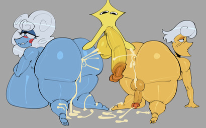 balls bent_over big_balls big_breasts big_butt big_penis bisexual black_eyes blue_body blush bodily_fluids breasts butt cum cum_from_ass cum_in_ass cum_inside cum_on_ground female genital_fluids genitals group hair half-closed_eyes half-erect huge_balls huge_breasts huge_butt huge_hips huge_penis huge_thighs hyper hyper_balls hyper_breasts hyper_genitalia hyper_penis kneeling leaking_cum male male/female male/male narrowed_eyes not_furry penis penis_size_difference scrotum_flap small_but_hung smile thick_thighs trio white_hair wide_hips yellow_body kopokofiart deltarune undertale_(series) elnina_(deltarune) lanino_(deltarune) the_original_starwalker elemental_creature elemental_humanoid humanoid starwalker absurd_res hi_res