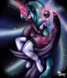 anthro anthrofied breasts clothing cutie_mark female freckles gloves glowing hair handwear horn levitation long_hair magic magic_user nipples solo spell conditional_dnp suirano hasbro my_little_pony mythology arcane_shade fan_character equid equine mammal mythological_creature mythological_equine unicorn 2014 hi_res