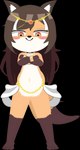 adolescent anthro anthrofied black_hair featureless_crotch female fur hair head_fur looking_at_viewer navel nude orange_body orange_fur simple_background solo tail transparent_background white_body white_fur young young_anthro young_female adamsagu ankha_zone foxxi canid canine fox mammal alpha_channel hi_res