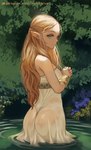 backless_clothing backless_dress blonde_hair butt clothing dress female hair nipples not_furry solo strapless_clothing strapless_dress tan_dress translucent translucent_clothing wet wet_clothing zefrableu breath_of_the_wild nintendo the_legend_of_zelda princess_zelda humanoid hylian hi_res