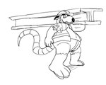 anthro armor belly bottomwear clothing construction_worker hard_hat headgear helmet male overweight overweight_male shorts simple_background smile solo tattoo white_background mandofeovg brok_the_investigator cowcat_games generic_rat_(brok_the_investigator) mammal murid murine rat rodent 2024 5:4 monochrome