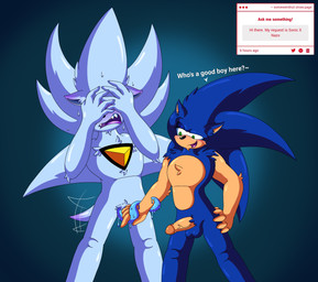 art_prompt blush duo male male/male nude penis_tentacles teasing tentacles someweirdnut nazo_unleashed sega sonic_the_hedgehog_(series) nazo_(sonic) sonic_the_hedgehog eulipotyphlan hedgehog mammal hi_res