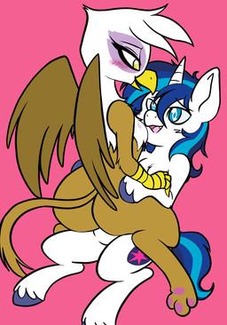 beak big_butt blue_eyes blue_hair blue_hooves blush brown_body brown_fur brown_tail butt cutie_mark duo eye_contact feathers featureless_crotch female feral feral_on_feral fur hair hooves horn interspecies looking_at_another male male/female open_beak open_mouth pink_background simple_background straddling tail white_body white_feathers white_fur yellow_eyes shinkaku friendship_is_magic hasbro my_little_pony mythology gilda_(mlp) shining_armor_(mlp) avian equid equine gryphon mammal mythological_avian mythological_creature mythological_equine unicorn 2023 digital_drawing_(artwork) digital_media_(artwork) flat_colors hi_res