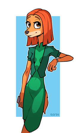 anthro biped bob_cut breasts cellphone clothed clothed_anthro clothed_female clothing countershade_snout countershading dress electronics female female_anthro fur green_clothing green_dress green_jacket green_topwear hair holding_cellphone holding_object holding_phone holding_smartphone jacket logo looking_at_viewer orange_hair outline phone pose short_hair simple_background small_breasts smartphone smile snout solo standing tail three-quarter_view topwear rogone2 illumination_entertainment sing_(movie) suki_lane canid canine canis domestic_dog hunting_dog mammal saluki sighthound 2026 artist_logo cel_shading dated digital_media_(artwork) hi_res portrait shaded three-quarter_portrait