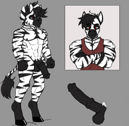 abs animal_genitalia animal_penis anthro balls big_penis black_balls black_body black_fur black_hair black_penis black_stripes clothing disembodied_penis equine_genitalia equine_penis erection fur genitals hair hooves looking_at_viewer male male_anthro medial_ring multicolored_body multicolored_fur multicolored_hair muscular muscular_male nipples nude nude_anthro nude_male penis pubes red_eyes shirt solo striped_body striped_fur stripes tail tank_top topwear two_tone_body two_tone_fur two_tone_hair unguligrade white_body white_fur white_hair butcher_pal adam_manchester equid equine mammal zebra 2024 colored digital_drawing_(artwork) digital_media_(artwork) full-length_portrait hi_res model_sheet portrait