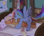 aki-tam apple_bloom_(mlp) applejack_(mlp) bed blonde_hair blue_fur blush cutie_mark equine eye_contact female feral freckles friendship_is_magic fur green_eyes hair horse lesbian multi-colored_hair my_little_pony orange_eyes orange_fur peeping pegasus pony purple_eyes rainbow_dash_(mlp) rainbow_hair red_hair wings yellow_fur
Rating: Questionable
Score: 5
User: DragonRanger
Date: September 25, 2013