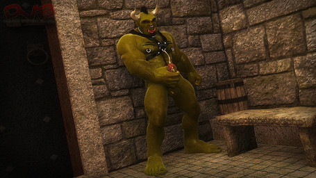 abs balls barrel bench biceps big_muscles bodily_fluids bondage_gear cum cumshot door ejaculation erection facial_piercing feet fist genital_fluids genitals green_body green_penis green_skin hair harness horn humanoid_feet humanoid_genitalia humanoid_penis humanoid_pointy_ears jewelry looking_at_viewer male masturbation mohawk muscular muscular_humanoid muscular_male nipple_piercing nipples nose_piercing nose_ring not_furry nude open_mouth orgasm pecs penile penile_masturbation penis piercing plantigrade pointy_ears ring_piercing septum_piercing sharp_teeth solo standing tattoo teeth tongue tongue_out tusks darkviperbara humanoid orc 16:9 2014 3d_(artwork) digital_media_(artwork) widescreen