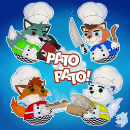 4_fingers anthro apron black_claws black_ears black_eyebrows black_nose black_stripes blue_background blue_body blue_clothing blue_ear_tips blue_eyes blue_fur blue_hair blue_scarf blue_shirt blue_tail blue_topwear bottomwear brown_hair checkered checkered_bottomwear checkered_clothing cheek_tuft chef_hat claws closed_smile clothed clothed_anthro clothed_male clothing dipstick_ears dipstick_tail ear_markings eyebrows facial_tuft fangs finger_claws fingers fire_extinguisher floating_hands fluffy fluffy_tail food fully_clothed fully_clothed_anthro fully_clothed_male fur green_clothing green_eyes green_scarf green_shirt green_topwear group hair hat headgear headwear heterochromia holding_fire_extinguisher holding_knife holding_object holding_plate knife legless light logo male markings mouth_closed multicolored_body multicolored_ears multicolored_fur multicolored_tail orange_body orange_fur orange_tail pattern_bottomwear pattern_clothing pink_tongue pizza red_hair red_scarf scarf shirt short_hair simple_background smile steam steamer_basket striped_markings striped_tail stripes tail tail_markings teeth text tongue tongue_out topwear tuft white_apron white_body white_clothing white_fur white_inner_ear white_tail white_tail_tip yellow_clothing yellow_scarf yellow_shirt yellow_topwear nayardash overcooked_(series) keevalyan_eros nayis_(nayardash) tetsuya_(greenfoxtetsuya) von_tiger canid canine canis felid fox hybrid malayan_tiger mammal pantherine tiger wolf 1:1 2024 artist_logo colored digital_drawing_(artwork) digital_media_(artwork) english_description hi_res lighting shaded spanish_text