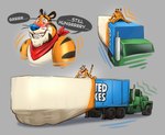 abdominal_bulge anal anal_penetration anthro extreme_penetration grey_background male mascot penetration ridiculous_bulge simple_background size_difference smaller_pred stretched_anus stretchy stretchy_bulge truck vehicle vehicle_insertion what lotolotl frosted_flakes kellogg's tony_the_tiger felid mammal pantherine tiger hi_res