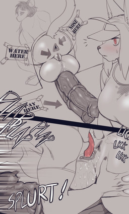 2_penises animal_genitalia animal_penis anthro anthro_on_anthro anthro_penetrated anthro_penetrating anthro_penetrating_anthro anus backsack balls big_balls big_breasts big_butt big_penis biped black_nose blush bodily_fluids breasts butt clothed clothing diphallism docking duo equine_genitalia equine_penis erection fur genital_fluids genital_raphe genitals gynomorph gynomorph/gynomorph gynomorph_penetrated gynomorph_penetrating gynomorph_penetrating_gynomorph gynomorph_penetrating_intersex hat headgear headwear hemipenes herm huge_balls huge_breasts huge_butt huge_penis hyper hyper_balls hyper_genitalia hyper_penis implied_docking intersex intersex/intersex intersex_penetrated intersex_penetrating intersex_penetrating_gynomorph intersex_penetrating_intersex looking_at_anus looking_back mismatched_animal_penis mismatched_genitalia mismatched_penis multi_genitalia multi_penis nose_to_anus open_mouth oral penetration penile penis raised_tail raphe_(anatomy) scrotal_raphe sex shirt snout sound_effects sweat tail text tongue topwear urethral urethral_penetration vein veiny_penis vertical_diphallism vulva kissxmaker jina_choi canid canine canis domestic_dog mammal 2020 digital_drawing_(artwork) digital_media_(artwork) english_text hi_res