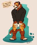 anthro black_sclera briefs clothing dialogue embarrassed fluffy fur hoodie hoodie/briefs_meme male open_mouth orange_body orange_fur paws red_body red_fur simple_background solo standing striped_body striped_fur stripes teeth text topwear underwear koorivlf meme_clothing koorivlf_tycoon felid hybrid mammal pantherine procyonid raccoon tiger 2020 digital_media_(artwork) english_text meme signature