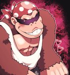 abs anthro blush clothed clothing eyewear grin heart_symbol kerchief male muscular muscular_male nipples pecs shirt smile solo sunglasses tank_top topwear minashirazu donkey_kong_(series) nintendo funky_kong ape gorilla haplorhine mammal primate