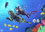 diving_mask female full_face_diving_mask male mask kyriepoda ashley_the_cat elise_heider fish marine hi_res