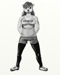 anthro breasts clothing female solo capt_hairball rachel_meeks bear mammal greyscale monochrome