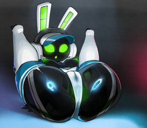 anus anus_peek black_body breasts butt camel_toe clothing electronics female glistening glistening_body glistening_butt glowing glowing_ears glowing_eyes glowing_mouth glowing_nipples green_anus green_mouth green_nipples hat headgear headphones headset headwear legs_up lying machine mostly_nude mostly_nude_female nipples on_back open_mouth solo spread_legs spreading underwear mdthetest project_turboblast tempo_(project_turboblast) animal_humanoid humanoid lagomorph leporid mammal rabbit robot robot_anthro 2025 hi_res widescreen