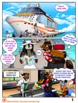 anthro bag clothed clothing comic_panel cruise_ship digitigrade dipstick_tail dress female food groceries grocery_store group hat headgear headwear honeymoon_cruise male market markings merchant_ship passenger_ship romantic romantic_couple sea seaside ship tail tail_markings vehicle water watercraft thaismotosuwa mythology alst menzo bovid canid canine canis caprine domestic_cat domestic_dog dragon felid feline felis fox goat hyena mammal mexican_wolf mythological_creature mythological_scalie scalie wolf 2019 absurd_res comic hi_res