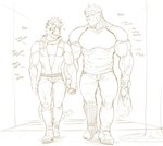 anthro biceps bottomwear character_bio clothing duo eye_contact footwear forearm_muscles fur hand_holding heart_symbol height height_comparison holding_bag larger_anthro larger_male looking_at_another male male/male markings muscular muscular_anthro muscular_male pants pecs plant shirt shoes sidewalk size_difference sleeveless_hoodie smaller_anthro smaller_male sneakers spots spotted_body spotted_fur tail text topwear tree triceps vein veiny_muscles walking kuron nate_(kuron) pike_(kuron) bear cheetah felid feline mammal ursine 2019 character_name english_text korean_text monochrome