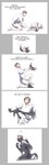 beard blue_eyes blush border bound brown_hair clothed clothing dialogue encasement facial_hair footwear fully_clothed glistening glistening_body goo_transformation grey_border hair human_focus imminent_transformation kneeling latex male open_mouth reaching_for_object shoes simple_background socks solo standing tail text transformation white_background strawberrytfs human living_latex mammal 2019 colored comic english_text hi_res sequence shaded