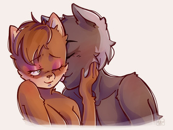 5_fingers anthro bangs breasts brown_body brown_fur brown_hair brown_nose cheek_lick cheek_tuft collarbone duo eyebrow_through_hair eyebrows eyelashes eyes_closed eyeshadow face_lick facial_tuft female female_anthro fingers fur grey_body grey_fur hair hand_on_face licking light lips lipstick looking_at_another looking_at_partner love makeup male male/female male_anthro multicolored_body multicolored_fur nude nude_anthro nude_female nude_male one_eye_closed pink_tongue purple_eyeshadow red_lipstick romantic romantic_couple short_hair simple_background smile smiling_at_another smiling_at_partner tan_inner_ear tan_lips text thick_bottom_lip tongue translucent translucent_hair tuft two_tone_body two_tone_fur white_background shakalann quest_for_glory shameen shema felid feline katta mammal 2022 4:3 artist_name colored digital_drawing_(artwork) digital_media_(artwork) english_description hi_res lighting shaded
