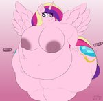 anthro anthrofied belly big_belly big_breasts big_nipples breasts butt_jiggle cutie_mark different_sound_effects eyebrows eyelashes feathered_wings feathers female hair horn huge_belly huge_breasts huge_thighs hyper hyper_belly hyper_breasts hyper_thighs inner_ear_fluff jiggling morbidly_obese morbidly_obese_anthro morbidly_obese_female motion_onomatopoeia multicolored_hair multicolored_tail navel nipples obese obese_anthro obese_female onomatopoeia overweight overweight_anthro overweight_female pink_body pink_feathers purple_eyes ring solo sound_effects spread_wings tail text thick_thighs tuft wide_hipped_female wide_hips wings wobbling astrum_(artist) friendship_is_magic hasbro my_little_pony mythology princess_cadance_(mlp) equid equine mammal mythological_creature mythological_equine winged_unicorn absurd_res hi_res