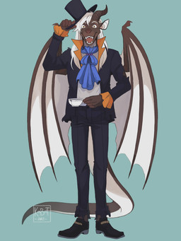 5_fingers anthro black_body black_bottomwear black_clothing black_footwear black_horn black_pants black_scales black_shoes blue_background bottomwear clothed clothing container cosplay cup eyebrows fingers footwear hair head_horn holding_container holding_cup holding_object holding_tea_cup horn jacket lifting_hat long_tail looking_at_viewer male membrane_(anatomy) membranous_wings multicolored_body multicolored_scales open_clothing open_jacket open_mouth open_topwear pants scales sharp_teeth shoes simple_background solo tail tea_cup teeth topwear two_tone_body two_tone_scales white_body white_eyebrows white_hair white_inner_ear white_scales white_undershirt white_wings wings kimboltart european_mythology mythology one_piece brook_(one_piece) draccy dragon mythological_creature mythological_scalie scalie western_dragon 2025 3:4 digital_media_(artwork) hi_res signature watermark