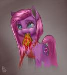 2013 blood blue_eyes bodily_fluids body_modification clenched_teeth cutie_mark earth_pony equid equine female feral friendship_is_magic fur gore graft hair hasbro horse lol_comments mammal mouth_hold my_little_pony phurie pink_body pink_fur pink_hair pinkamena_(mlp) pinkie_pie_(mlp) pony signature smile solo standing straight_hair tears teeth