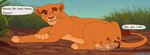 2023 ambiguous_penetration backlash91 brown_body brown_fur conditional_dnp disney duo english_text felid female feral feral_on_feral fur herpestid hi_res kiara_(the_lion_king) larger_female lion looking_back male male/female mammal meerkat multicolored_body multicolored_fur pantherine penetration red_eyes sex size_difference smaller_male speech_bubble tan_body tan_fur text the_lion_king timon two_tone_body two_tone_fur yellow_sclera
