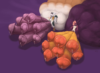 8_penises animal_genitalia animal_penis anthro balls big_balls big_penis bodily_fluids duo equine_genitalia equine_penis genital_fluids genitals huge_balls huge_penis hyper hyper_balls hyper_genitalia hyper_penis male multi_balls multi_genitalia multi_penis penis precum simple_background what kittykage absurd_res hi_res