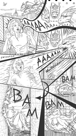 3_heads 5_fingers big_breasts breasts clothed clothing dialogue female fingers hair horn human_to_anthro long_neck male multi_head nipples nude open_mouth screaming species_transformation surprised teeth text tongue tongue_out transformation wings simsmaster european_mythology godzilla_(series) greek_mythology monsterverse mothra_(series) mythology toho godzilla king_ghidorah mothra arthropod dragon ghidorah_(species) human hydra insect kaiju lepidopteran mammal monster moth mythological_creature mythological_scalie reptile scalie western_dragon 2019 9:16 comic english_text hi_res monochrome