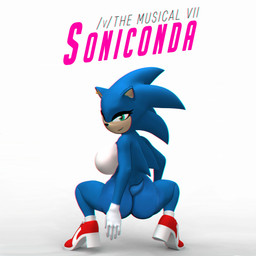 anthro blue_body blue_fur breasts butt clothing crossgender crouching ear_piercing female footwear footwear_only fur green_eyes looking_at_viewer mostly_nude parody piercing shadow shoes shoes_only simple_background smile solo text white_background unknown_artist 4chan anaconda_(song) sega sonic_the_hedgehog_(series) sonic_the_hedgehog eulipotyphlan hedgehog mammal 1:1 2019 absurd_res album_cover chromatic_aberration cover english_text hi_res