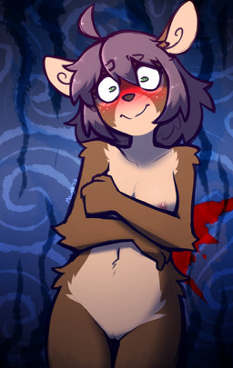 anthro areola biped blush blush_lines breasts countershade_torso countershading eyelashes female freckled_face freckles front_view fur genitals hair long_eyelashes looking_at_viewer navel nipples nude nude_anthro nude_female smile solo tuft vulva mewgle lucy_(mewgle) deer mammal 2026 digital_drawing_(artwork) digital_media_(artwork) hi_res