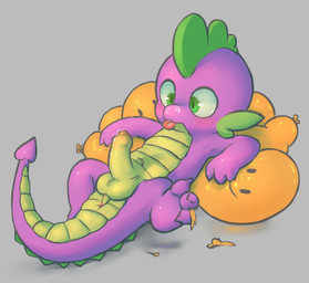 anthro anus balloon balloon_fetish balls biped bodily_fluids cum cum_on_face cum_on_tongue genital_fluids genitals green_eyes humanoid_genitalia humanoid_penis inflatable lying male on_back penis perineum raised_leg smiley_balloon smiley_face solo tongue tongue_out young young_anthro young_male badipoki friendship_is_magic hasbro my_little_pony mythology spike_(mlp) dragon mythological_creature mythological_scalie scalie absurd_res hi_res
