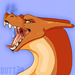 ambiguous_gender bared_teeth bodily_fluids drooling feral grin open_mouth saliva smile tongue butt3r mythology nintendo pokemon charizard dragon generation_1_pokemon mythological_creature mythological_scalie pokemon_(species) reptile scalie 1:1 headshot_portrait icon portrait