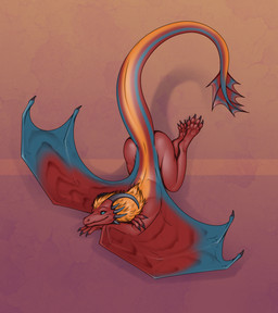 anthro ass_up blue_eyes butt claws crossed_arms feet female fingers hair horn kneeling looking_at_viewer membrane_(anatomy) membranous_wings nude raised_tail red_body simple_background smile solo stripes tail winged_arms wings ulven-f european_mythology mythology eztli_(user_55) dragon mythological_creature mythological_scalie scalie western_dragon wyvern hi_res