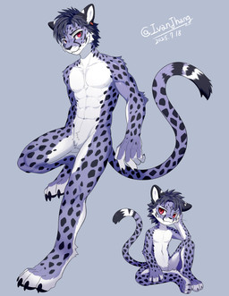 4_toes 5_fingers abs anthro athletic athletic_anthro athletic_male biped black_hair claws countershade_face countershade_fur countershade_torso countershading crotch_tuft digitigrade ear_piercing facial_markings fangs feet fingers forehead_markings fur fur_markings grey_background hair head_markings head_on_hand kemono male male_anthro markings navel nipples nude nude_anthro nude_male paws pecs piercing purple_body purple_fur red_eyes simple_background sitting solo spots spotted_body spotted_fur standing tail teeth text toe_claws toes tuft white_body white_countershading white_fur ivan-jhang cheetah felid feline mammal 2025 artist_name dated digital_media_(artwork) full-length_portrait hi_res multiple_images portrait