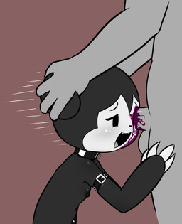 anthro balls blood bodily_fluids claws collar cum cum_in_eye cute_fangs duo eye_penetration fangs female female_penetrated flat_chested forceful genital_fluids genitals gore gore_focus horn male male/female male_penetrating male_penetrating_female masochism mutilation nipples pain penetration penis penis_in_eye sex skullfuck teeth violence e254e mhery_(e254e) demon human mammal absurd_res hi_res