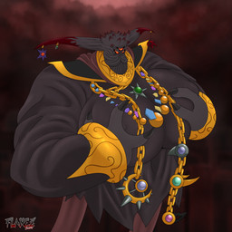 3_eyes 3_fingers armor big_breasts bracelet breast_grab breasts chain claws clothing crossgender ear_piercing ear_ring female fingers floating gem gold_(metal) gold_bracelet gold_chain gold_jewelry hand_on_breast huge_breasts jewelry legless mouthless mtf_crossgender multi_eye not_furry pauldron piercing ring_piercing robe solo flamez sega sonic_the_hedgehog_(series) black_doom alien black_arms_(sonic) humanoid 1:1 absurd_res hi_res