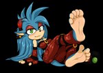 5_toes anthro barefoot blue_body breasts clothed clothing feet female foot_fetish foot_focus green_eyes looking_at_viewer smile soles solo toes dazidentevil sega sonic_the_hedgehog_(series) fan_character purity_the_hedgehog eulipotyphlan hedgehog mammal 2019 absurd_res alpha_channel hi_res