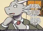 2018 anthro black_clothing black_suit black_suit_jacket clothing comic dialogue dragon ear_fins english_text fin horn inside male mythological_creature mythological_scalie mythology naughtymorg necktie office patreon patreon_logo red_necktie scalie seph_(naughtymorg) shirt signature solo speech_bubble suit text topwear url white_clothing white_shirt white_topwear