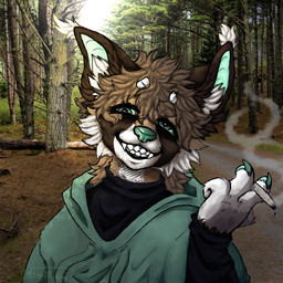 anthro bared_teeth black_clothing black_sweater black_topwear black_turtleneck cheek_tuft clothing colored_nails drug_usage drugged drugs ear_tuft eye_bags facial_tuft forest forest_background fur fur_markings green_clothing green_eyes green_gums green_hoodie green_inner_ear green_nails green_nose green_pawpads green_topwear hair hoodie inner_ear_fluff lazy_eye long_hair male marijuana markings multicolored_body multicolored_fur nails nature nature_background pawpads photo_background plant smile solo substance_intoxication sweater teeth topwear tree tuft turtleneck kiwikwe kiwi_(kiwikwe) canid canine canis caracal caracal_(genus) felid feline hybrid mammal wolf 1:1 photography_(artwork)