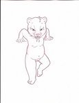 anthro female flat_chested genitals nipples nude pussy simple_background slightly_chubby solo white_background young young_anthro young_female marc_leonhardt bear mammal monochrome sketch