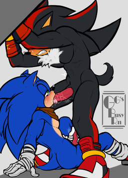 anthro balls black_body black_fur blue_body blue_fur blush bodily_fluids clenched_teeth clothing cum cum_from_mouth cum_in_mouth cum_inside cum_on_tongue cumshot duo ejaculation erection fellatio footwear fur genital_fluids genitals gloves hair hand_on_penis handwear humanoid_genitalia humanoid_penis male male/male male_penetrated male_penetrating masturbating_while_penetrated masturbation narrowed_eyes open_mouth oral oral_penetration orgasm orgasm_face penetration penile penile_masturbation penile_penetration penis sex shallow_penetration simple_background sitting standing tail teeth tongue tongue_out ggs_busyrn sega sonic_boom sonic_the_hedgehog_(series) shadow_the_hedgehog sonic_the_hedgehog eulipotyphlan hedgehog mammal absurd_res digital_media_(artwork) hi_res