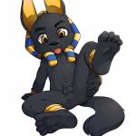 4_fingers 4_toes animal_genitalia anthro anus balls barefoot biped black_body black_fur black_perineum blush butt feet fingers fur genitals kemono male nude orange_eyes paws penis penis_tip perineum raised_leg red_penis sheath shota simple_background sitting solo toes tongue tongue_out white_background young young_anthro young_male unrealplace anubis_and_the_buried_bone egyptian_mythology middle_eastern_mythology mythology anubis anubian_jackal canid canine canis deity jackal mammal 1:1