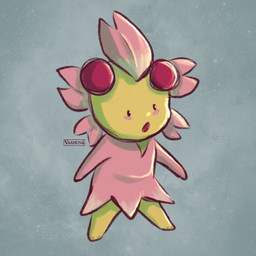 ambiguous_gender anthro blush cherry cherry_blossom dot_eyes flower food fruit petals pink_body plant prunus_(flower) simple_eyes solo yellow_body vaxhunt nintendo pokemon cherrim elemental_creature elemental_humanoid flora_fauna generation_4_pokemon humanoid plant_humanoid pokemon_(species) sunshine_form_cherrim 1:1